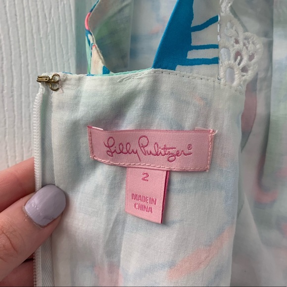 Lilly Pulitzer Zo Sandbar Blue Splish Splash dress - Picture 6 of 8
